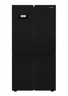 Čtyřdveřová chladnička v luxusním provedení z černého skla GQN 21225 GB